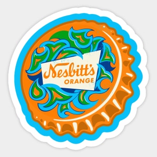 Vintage Nesbitt's Psychedelic Orange Soda Bottlecap Sticker